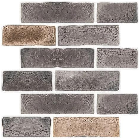 OZLCUA Adesivo da Parete 3D, Pannello Autoadesivo Finto, stacca e Attacca Piastrelle, paraschizzi for Cucina, Camera da Letto, Adesivo Impermeabile(Grey)
