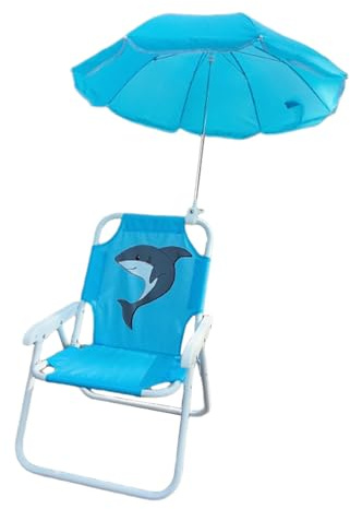 Silla De Camping Para Niños Con Sombrilla - Silla Plegable De Playa Con Sombrilla Para Exteriores | Base Estable Resistente Al Viaje Jardín Piscina Picnico Al Aire Libre