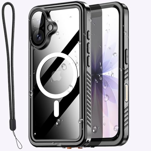 AICase för iPhone 17-skal, vattentätt, klart med MagSafe, vattentätt/snötät/dammtät/stötsäker, IP68-certifierat, 360 graders helkroppsskydd, helt förseglat undervattensskydd för iPhone 17