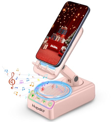 Hupoaf Gifts for Women Men, Birthday Gifts for Women, Phone Stand with Bluetooth Speaker,Stocking Stuffers Gadgets for Men, Gift s for Christmas,Ideal for Dad Mom Husband Boy,Pink