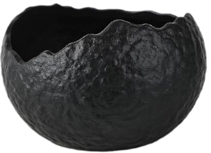 DimyFew Ciotola Da Portata Ciotola Da Dessert Insalatiera Piatto Snack in Ceramica Irregolare con Finitura Liscia Adatta per Cucina Sala Da Pranzo Decorazione, Nero, Ciotola