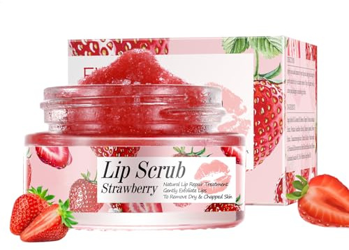 Virecose 20g Lip Scrub, Fresa Cuidado De Labios Exfoliante De Nutritivo Para Eliminar La Piel Muerta Para Labios Agrietados