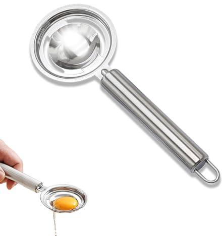 Egg Separator for Raw Eggs, Egg Yolk Separator Stainless Steel, Durable Egg White Separator, Egg Divider/Remover/Filter/Strainer, Kitchen Egg Separator Hanging, Baking Tool for Home Kitchen Cooking