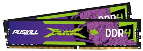 PUSKILL DDR4 32GB (2x16GB) 3200MHz PC RAM | CL16-18-18-42 | 1.35V | Kit de memoria de escritorio para juegos e informática de alto rendimiento | Compatible con Intel y AMD