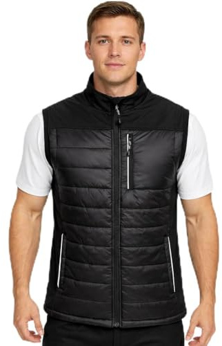 BWOLF DAYTONA Gilet trapuntato da lavoro, con inserti catarifrangenti e tasche funzionali, Nero , XL