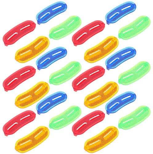 YARNOW Set 24 Pezzi Riflettori per Raggi di Bicicletta in Plastica, Catarifrangenti Colorati per Ruote Mountain Bike e Bici da Strada, Visibilità Notturna Migliorata e Facile