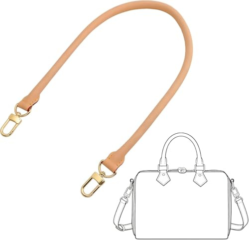 Ingenuity Workshop Vachetta Schulterriemen aus Leder für Speedy, weiches Rindsleder, Ersatz für Lv Graceful Damier Speedy Bag, B: 1,8 cm, L: 70 cm, Bienenwachs