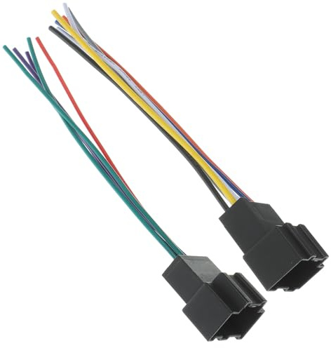 LALADEFIEE Cavo Cablaggio Stereo per Auto 1 Paio Connettore Altoparlanti e Alimentazione in Plastico e Lega per Impianto Stereo Auto Compatibile Codici Colore Standard