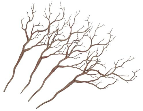 HEALLILY 4pezzi Rami Secchi Decorativi Alti in Plastico Forma di Corna Curve, Decorazione Versatile Vintage per Halloween e Composizioni di Piante