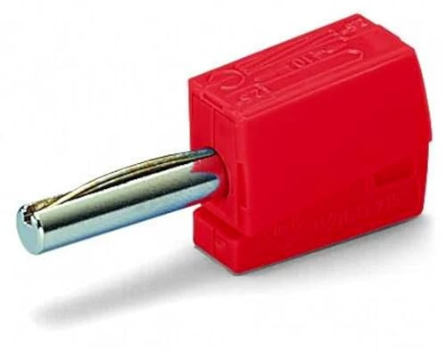 WAGO Bananenstecker 215-212 | für Buchsendurchmesser: 4 mm, Querschnittsbereich: 0,08 - 2,5 mm², 50 Stück, Prüfzubehör für einen Bemessungsstrom bis 20 A und einer Prüfspannung von 42 V