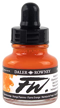 Daler-Rowney FW Acryl-Tintenflasche, 29,5 ml, Flammenorange