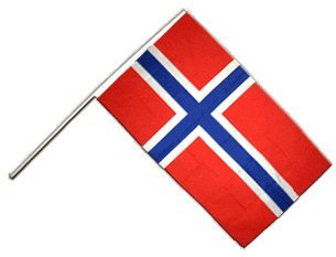 Flaggenfritze® Große Stockflagge Schwenkflagge Norwegen 60 x 90 cm