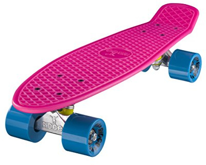 Ridge Skateboards 22 Mini Cruiser Skateboard, Rosa/Blu