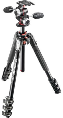 Manfrotto 190XPRO 4-teiliges Aluminium-Stativ mit XPRO 3-Wege-Schwenk-/Neigekopf