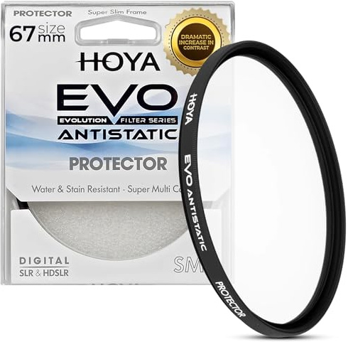 Hoya EVO antistatisch Displayschutzfolie Filter – 67 mm – Staub/Fleck/wasserabweisend, Low-Profile Filter Rahmen