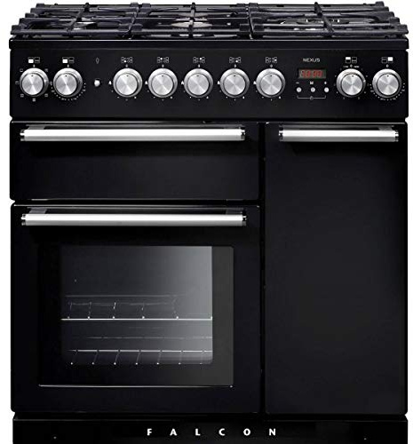 Falcon Nexus 90 Cuisinière Cuisinière à gaz A Noir, Chrome - Fours et cuisinières (Cuisinière, Noir, Chrome, Rotatif, Devant, Électronique, LCD)