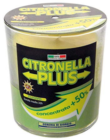 Candela in bicchiere Citronella Plus – Citronella di Java 100% Naturale – Anti Zanzare – Durata 32 Ore – Cereria Di Giorgio