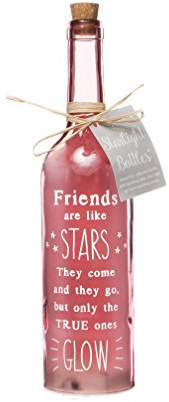 Boxer Gifts Light-Up LED Friends Are Like Stars Glass Starlight Bottle Gift | Cute Friendship Gifts For Women | Special & Sentimental Best Friend Presents For Women On Birthday & Christmas