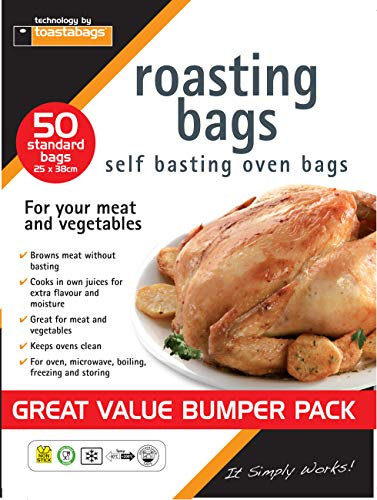 Toastabags Buste per cibi in Forno, Standard, 25 x 38 cm, Confezione da 100 Pezzi, Trasparente