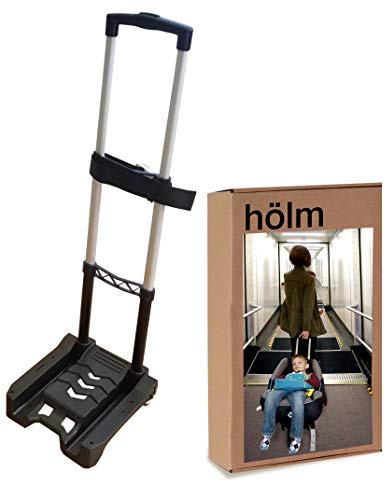 Holm Airport Car Seat Stroller Travel Cart and Child Transporter - A Carseat Roller for Traveling. Foldable, storable, and stowable Under Your Airplane seat or Over Head Compartment.