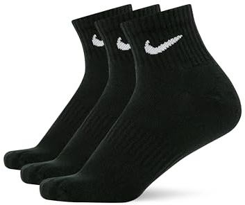 NIKE U Nk Everyday Ltwt Ankle 3pr Calcetines, black/(white), M Unisex adulto