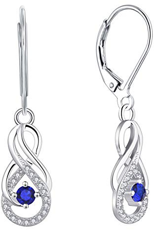Starnny Unendlichkeit Ohrringe Damen 925 Sterling Silber Baumeln haengende mit 3A Zirkonia Geburtsstein für Frauen