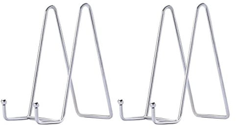 HCHLQLZ Silver Decorative plate stand Holder Picture Frame stand Easel Display stand