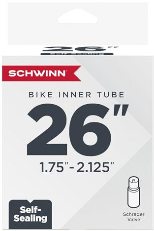 Schwinn Unisex-Erwachsene 66 cm x 4,4 cm / 5,4 cm selbstdichtendes Rohr Fahrradschlauch, schwarz, 26 1.75-2.125-Inch
