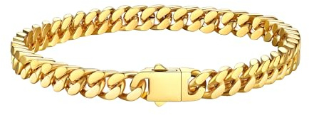 Bestyle Armband Herren Edelstahl Panzerkette Armbänder Herrenarmband | Silber/Schwarz/Gold Cuban Panzerarmband 5/7/9/12.5MM Breit 19/21/23CM Länge Gliederarmband Geschenke für Männer Damen Jungs
