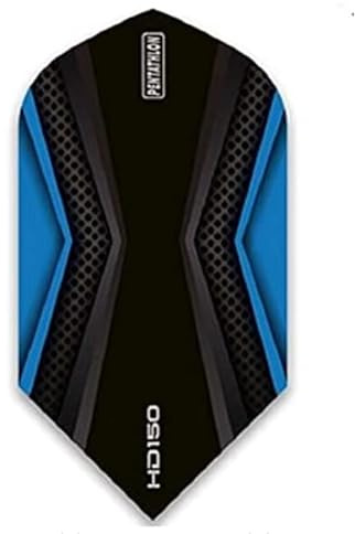 US Darts 3 Sets (9 Flights) Pentathlon HD150 Blue/Black Slim Dart Flights - 150 Micron - Ex-Tough