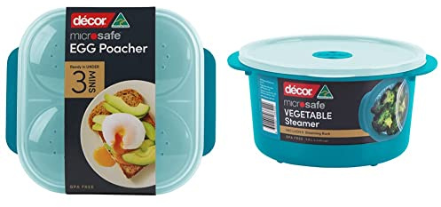 Decor Microwave Egg Poacher For 4 This Food Grade Poached Egg Maker Is Non Stick, Easy To Clean, Bpa-free Plastic & Microsafe Round Container 1.5L | BPA free | Microwave Bowl | Steam Release Vent