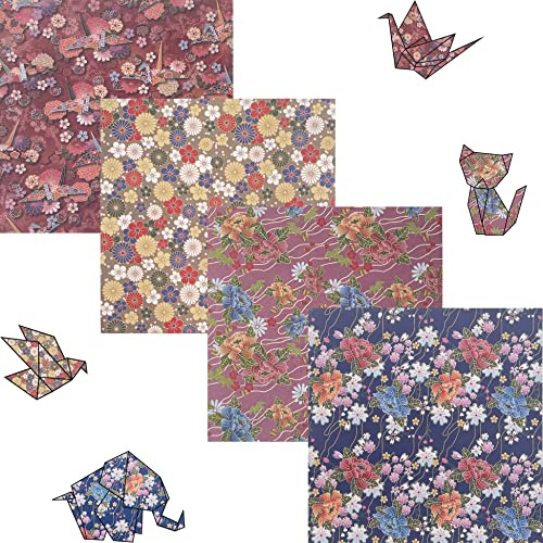 Papel para papiroflexia 60 hojas 14,5 x 14,5 cm Papel japonés Cuadrado Papel Origami Doble Cara Paper Plegable con 8 Diferentes Diseños únicos para proyectos de arte y manualidades infantiles