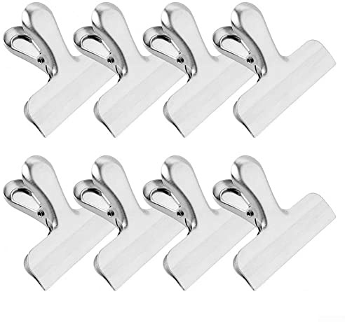 8 Packs 3-inch Wide Chip Clips Stainless Steel Heavy-Duty Food Bag Clip