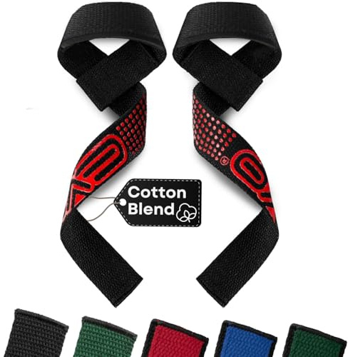 EVO Fitness Tyngdlyftningsremmar gym halkfri flex gelgrepp vadderad handstång handledsstöd wraps marklyft kraftlyftande bodybuilding par (Black)