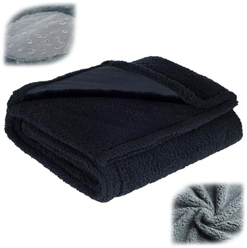 YCYATS Liebesdecke Wasserdicht, Gemütlich wasserdichte Kuscheldecke Verschiedene Größen und Farben, fördert die Intimität (Schwarz, M(100x145cm))