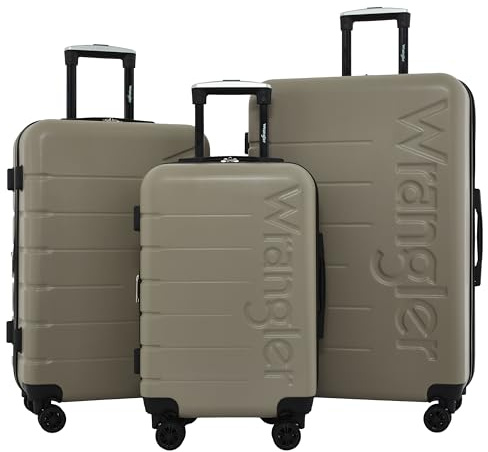 Wrangler Maverick 3 Piece Luggage Set, Silver Sage