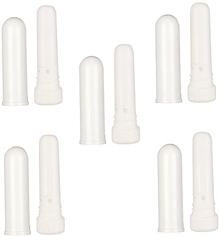 Inalatori Nasali Ricaricabili Color Bianco 5 Pezzi in Plastica | Uso Semplice, Portatili, per Scuola e Ufficio, Tappo a Vite, Aprono i Passaggi Nasali