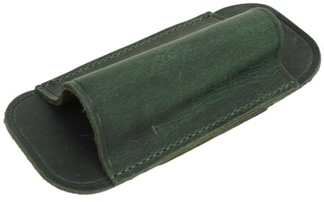 Leder-Messerscheide, Robuster Horizontaler Gürtelhalter für den Praktischen Einsatz Im Freien, Crazy Horse-Material (GREEN)