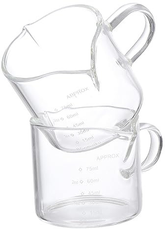 Zerodeko 2pièces Tasses à Mesurer Verre Avec Double Bec Et Graduation Pour Café Lait Et Jus Chaleur Et Facile à Nettoyer