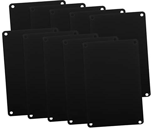 Mikinona 10stücke Schwarze Aluminium Blanko Schilder ºnne Namensschilder Mit Chern Vielseitige Diy Gravurplatten ºr ºrot ºr Wand Glatte Oberfl Robust Und Sicher