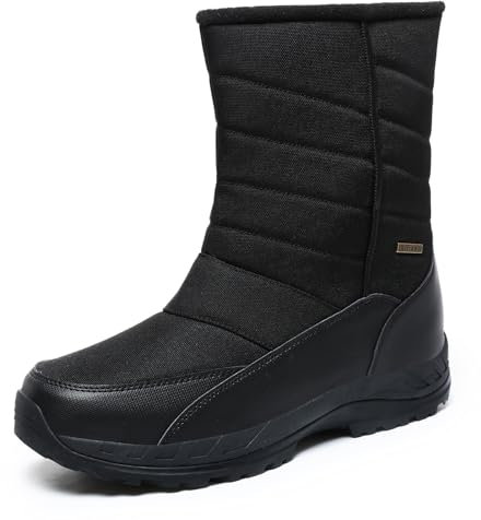 Winterstiefel Herren Winterschuhe Schneestiefel Warm Gefüttert Wanderschuhe Schneestiefel rutschfest Wanderschuhe Trekkingschuhe Stiefel Herren Wanderstiefel Outdoor Leichte Boots Schwarz EU45