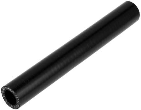 QUARKZMAN Manguera De Silicona Negra 1 Pc Para Refrigerante | 18Mm Id, 200Mm L, 5Mm Grosor, 0 Grados, 1Mpa, Aceite Motor, Fluido Frenos, Anticongelante, Viento Caliente/Frio