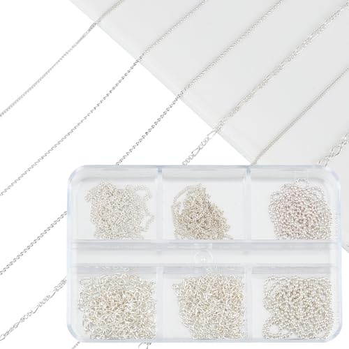 NICENEEDED 6 Bandes de Chaînes à Clous 3D Nail Art Charms Argent Nail Charms Métal Punk Nail Studs Ongles Bijoux Accessoire pour Manucure DIY