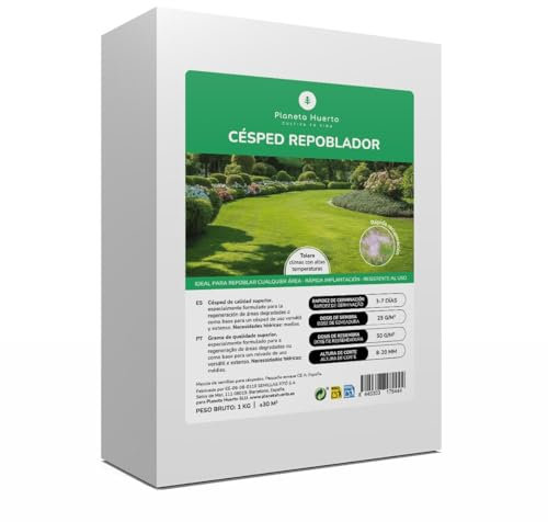Planeta HUERTO | Semillas Césped Repoblador 1 kg | Solución depara Áreas Verdes y Deportivas