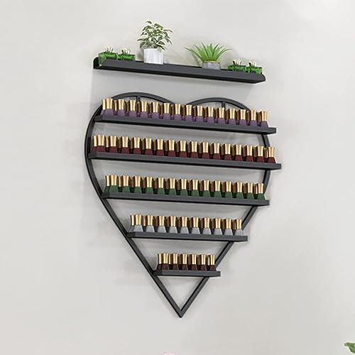 ZTZBFGM Schwarz,2 Sets, Nagellackdisplay Wandhalterung Nagellack Display Organizer Ständer Regal Metall Nagellackregal Wandregal Kombinierte Ablagen Aufbewahrungs Für Lippenstifte Parfums