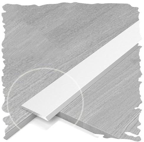 CTRSM Aluminium-Bodenübergangsstreifen, 3ft/90cm Bodenlücken-Abdeckleiste aus Metall, Türkantenverkleidung for Wand, Decke, Bodenrahmen, Heimdekoration(Silver,W20mm)