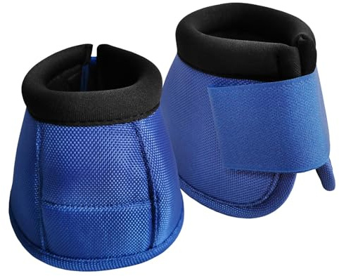 Atmungsaktive Hufglocken, leichte Glockenstiefel für Pferde, robuste ballistische Überreichglockenstiefel für Pferde, Blau, Größe XL