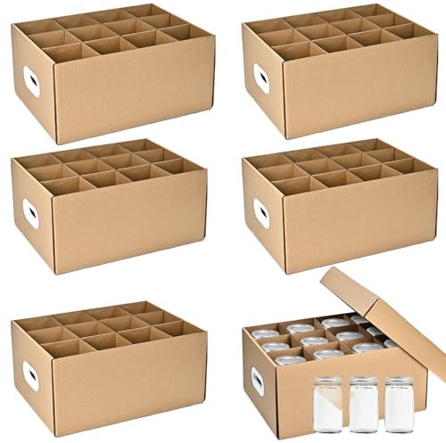 6 Pcs Canning Jar Storage Boxes, Fits 32 oz Regular or Wide Mouth Jars, 12 Cells Mason Jar Organizer