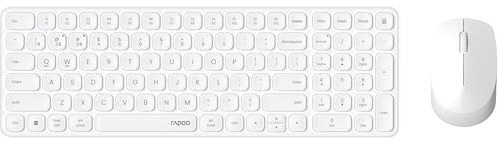 Rapoo 9310M Tastatur Maus Set Kabellos - Bluetooth & 2.4G USB Wireless, Multi Device bis 4 Geräte, kompaktes Aluminium Gehäuse flach, QWERTZ Layout Deutsch, weiß