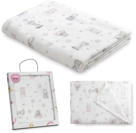 Interbaby - Coperta neonato | extra morbida con stampa Koala, comoda, calda | Coperta mesi bambino 80 x 110 cm, Unisex, per lettini, passeggini, culla